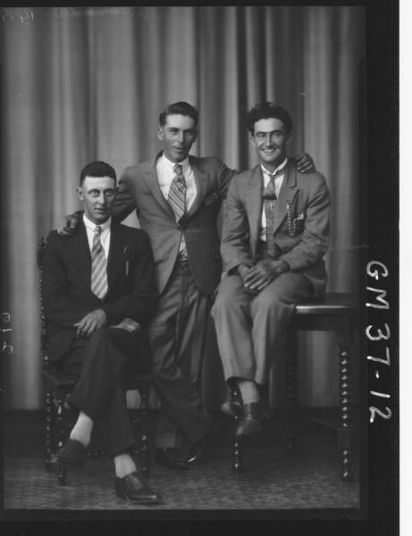 portrait of three young men, F/L Robinson