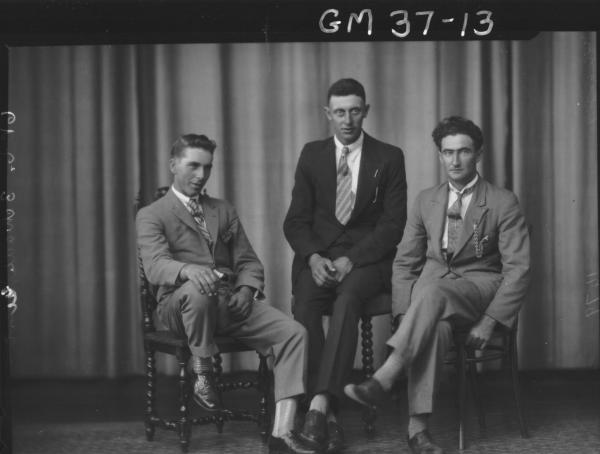 portrait of three young men, F/L Robinson