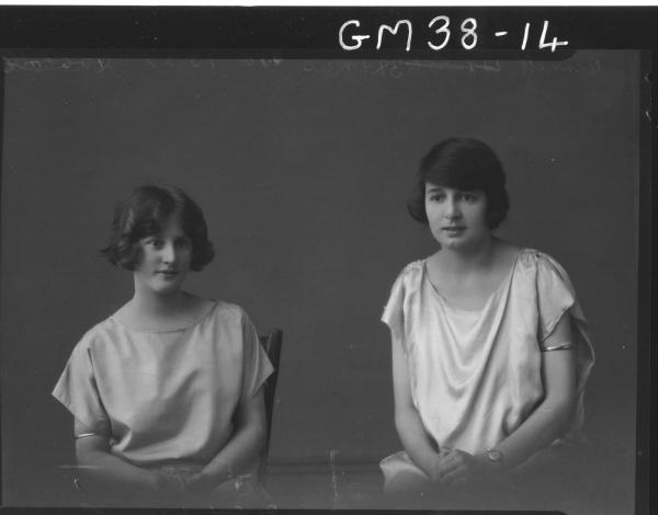 portrait of two young ladies, H/S Bennett