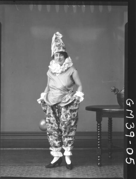 portrait of women fancy dress clown, F/L Berry