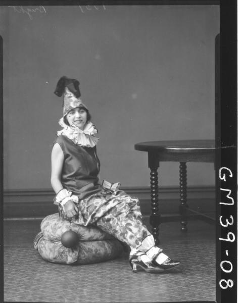 portrait of women fancy dress clown, F/L Berry