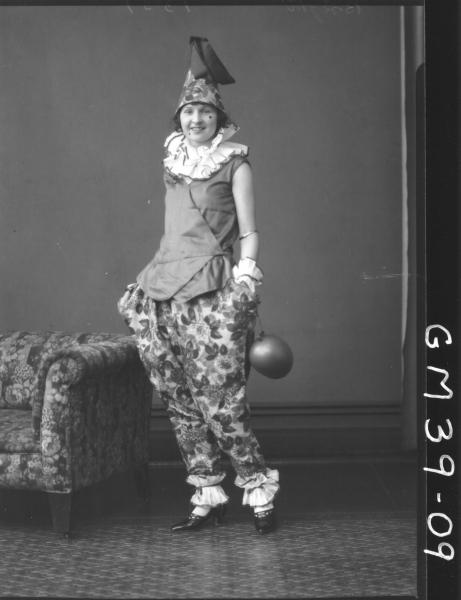 portrait of woman fancy dress clown, Berry