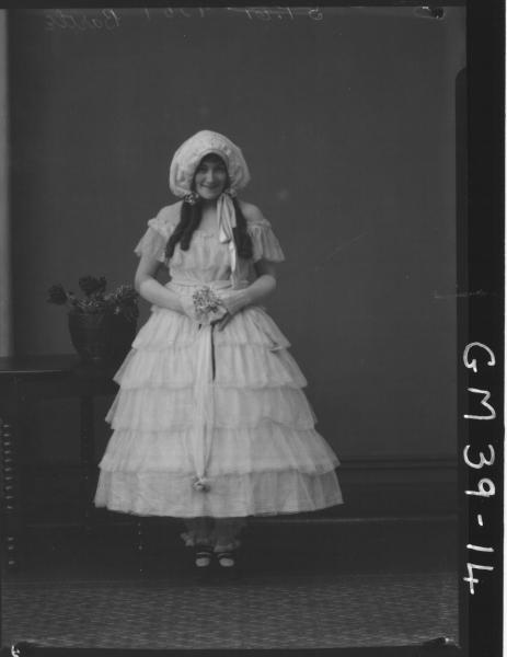 portrait of woman fancy dress, Bartle