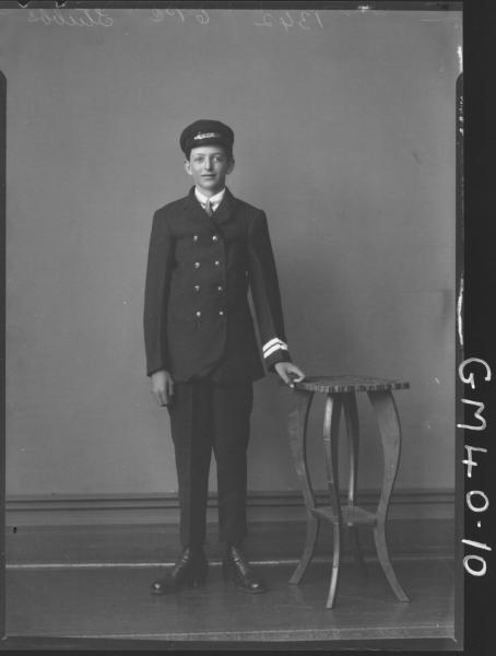 portrait of young man in motorman uniform, F/L Stubbs