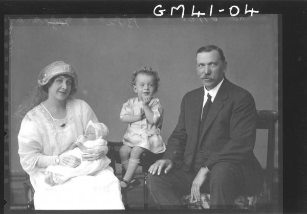 portrait of woman, man and two children, Shaw