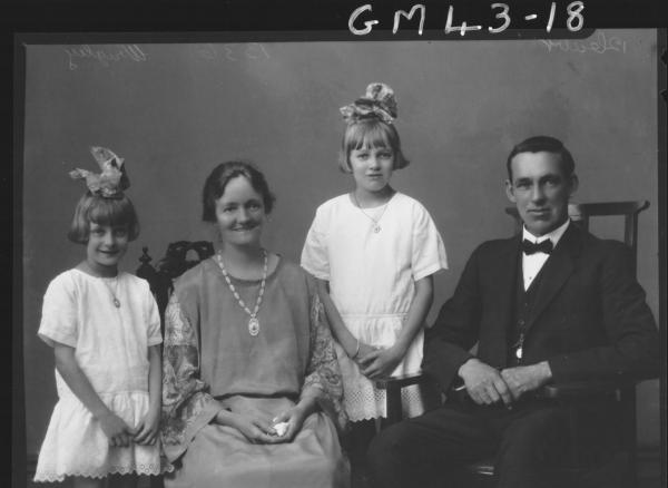 portrait of woman, man and two children, F/L Wrigley