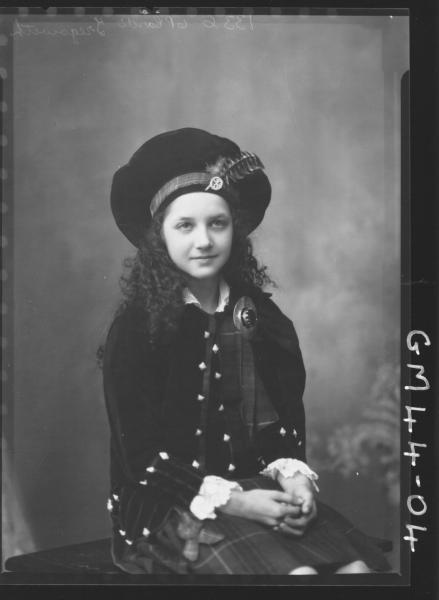 portrait of girl in Scottish costume, Tregoweth