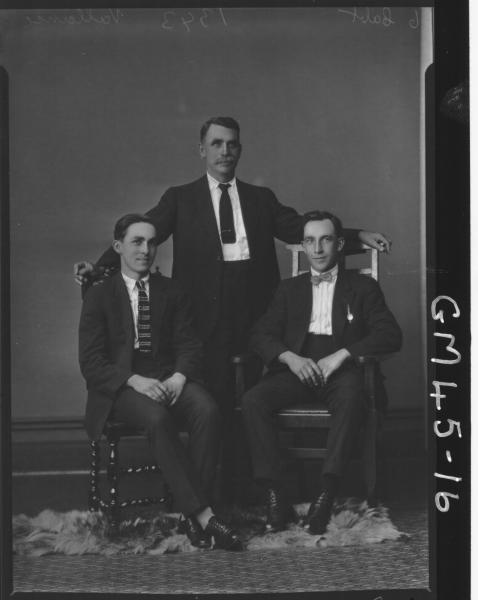 portrait of three men, F/L Vallence