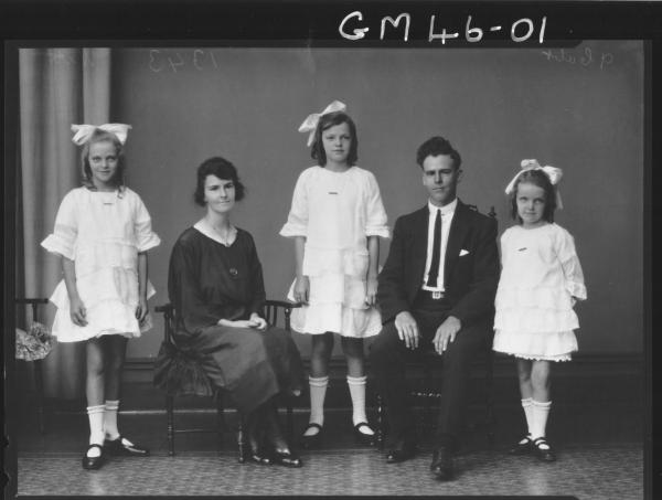 portrait of woman, man and three girls, F/L Witt