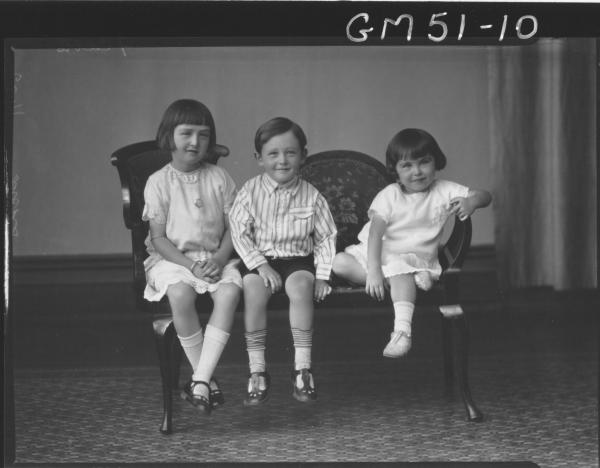 portrait of three young children, Hicks