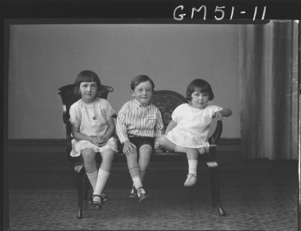 portrait of three children, F/L Hicks