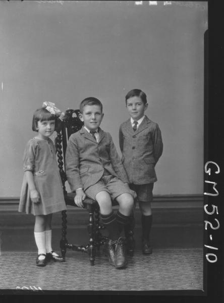 portrait of three children, F/L Grace