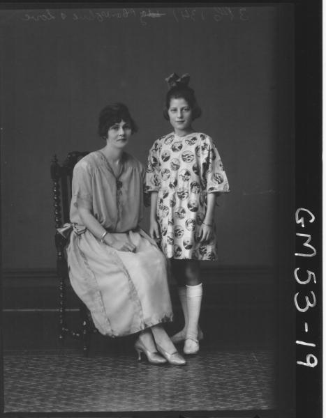 PORTRAIT OF YOUNG WOMAN AND GIRL, F/L OLIVE AND LOVE