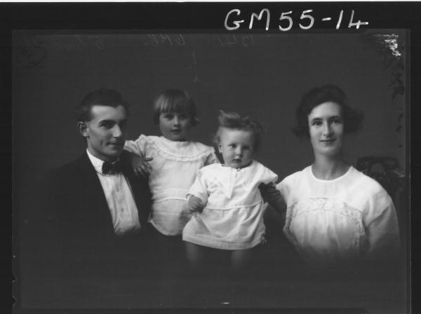 PORTRAIT OF WOMAN, MAN AND TWO CHILDREN, H/S O'CARROLL