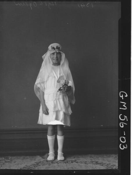 PORTRAIT OF GIRL IN CONFIRMATION DRESS, F/L OGDEN
