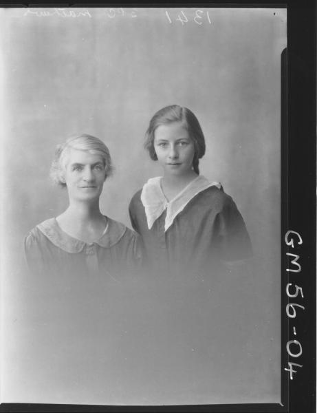 Portrait of woman and girl H/S, Mathews