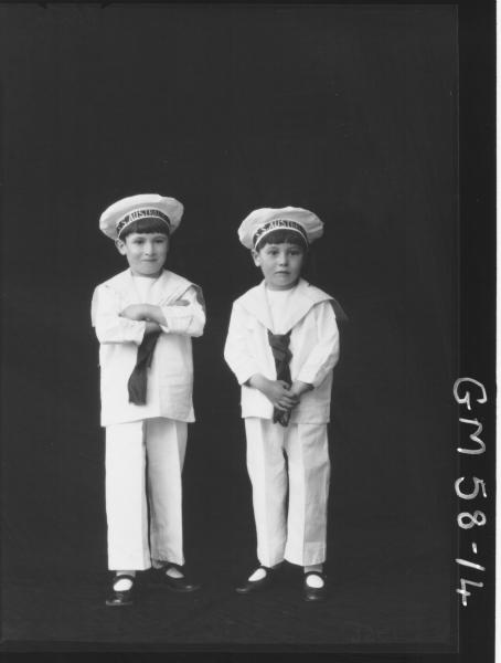 Two boys in fancy dress F/L, O'Brien