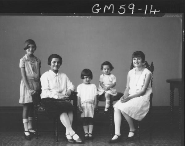 Portrait of two women and three children F/L, Armenesco