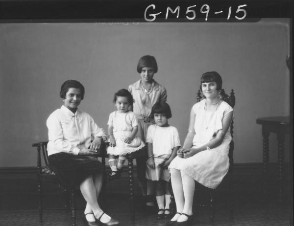 Portrait of two women and three children F/L, Armenesco