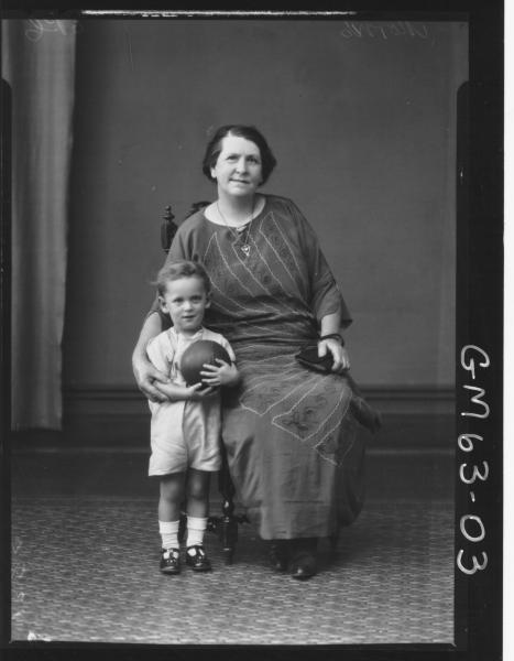 Portrait of woman and child Morris
