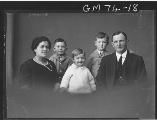 PORTRAIT OF WOMAN, MAN AND THREE CHILDREN, H/S, MORTON