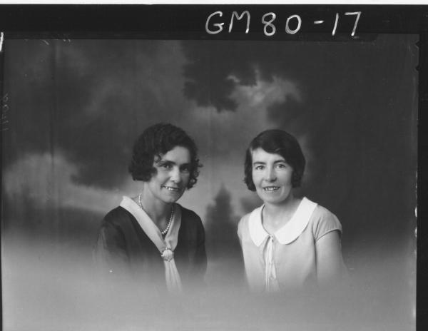 PORTRAIT OF TWO WOMEN, H/S, NEGUS