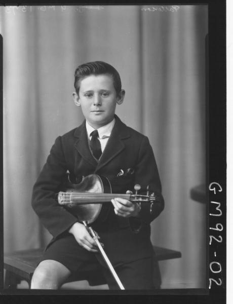 PORTRAIT OF BOY HOLDING A VIOLIN, 'PATTERSON'