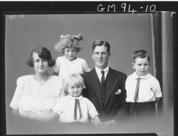 PORTRAIT MAN, WOMAN, THREE CHILDREN, 'HODGES'