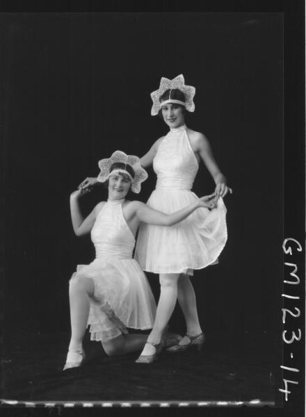 Portrait of two women, fancy dress 'Eastwood' & 'McCahon'