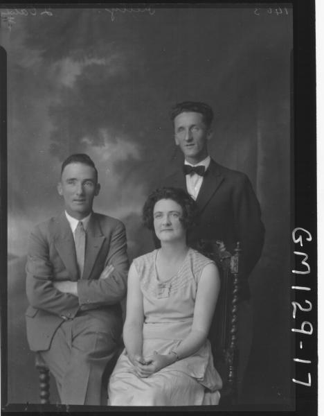Portrait of woman and two men 'Kelly'