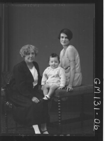 Portrait of two women and baby 'Connel'