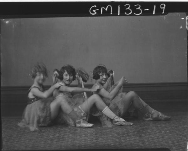 Portrait of three girl dancers 'Barger'
