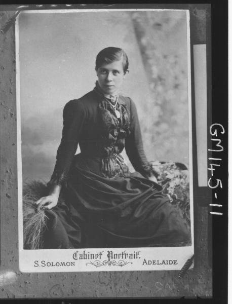 Copy portrait of woman taken S.Soloman Adelaide Studio 'Trabolt'
