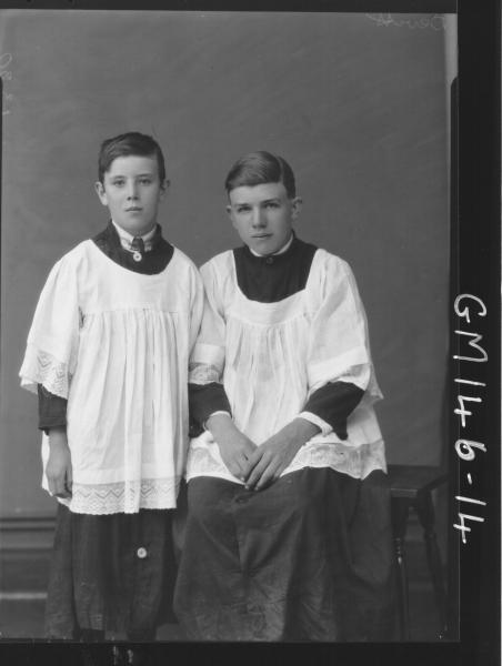 Portrait of two choir boys 'Devitt'