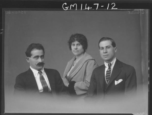 Portrait of woman and two men 'Black'
