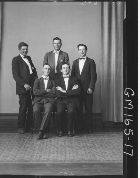 Portrait of five men 'Cox'