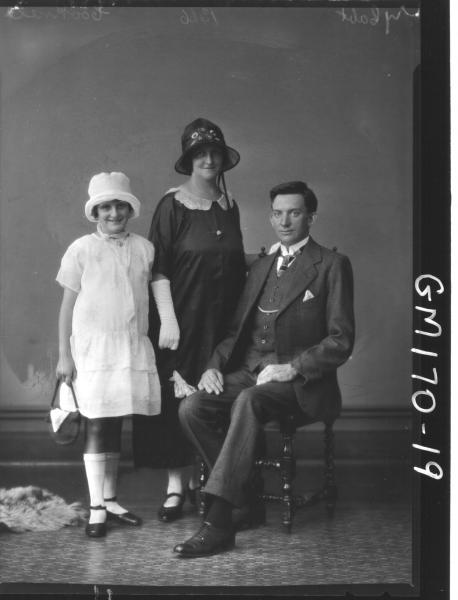 Portrait of man, woman and girl, 'Cooknell'