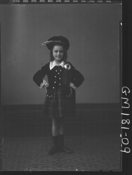 Portrait of girl in Scottish costume 'Calder'