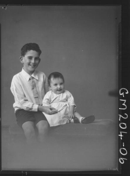 Portrait of boy and baby 'Wright'