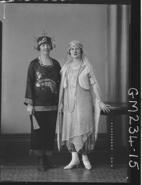 Portrait of two women fancy dress 'Spangler'