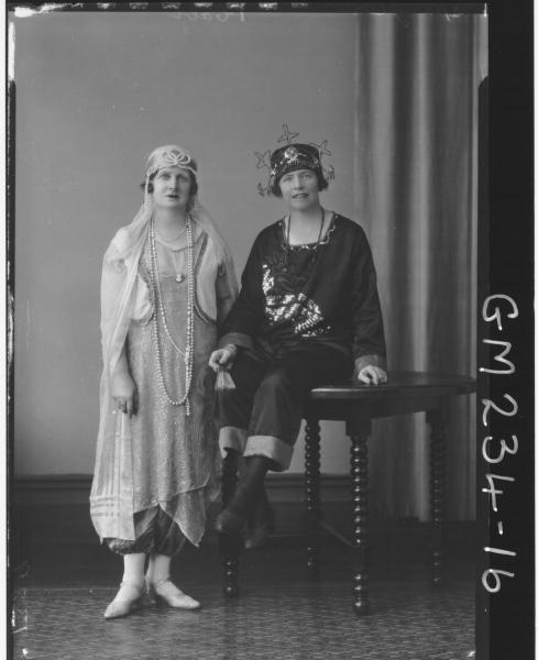 Portrait of two women fancy dress 'Spangler'