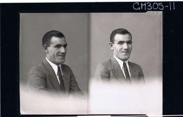 Two H/S Portraits of man wearing jacket, shirt and tie; 'Murray'