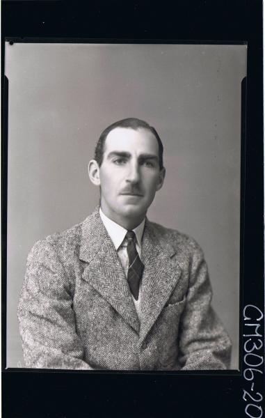 H/S Portrait of man wearing shirt, tie, jacket; 'McImon' ?