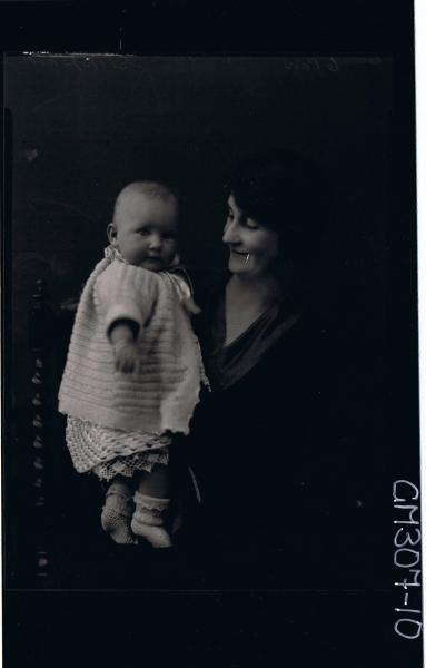 1/2 Portrait of woman seated holding baby; 'Sheppard'