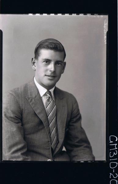 1/2 Portrait of man wearing shirt, tie, jacket; 'Mause'
