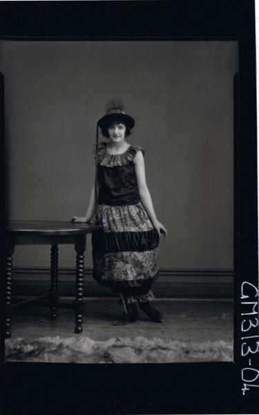 F/L Portrait of woman standing wearing fancy dress costume 'Tuohy'