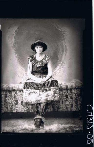 F/L Portrait of woman, seated wearing fancy dress costume 'Tuohy'