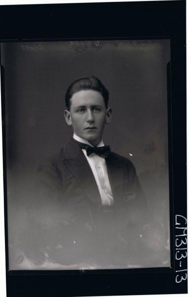 H/S Portrait of young man wearing shirt jacket, bow tie 'Scott'