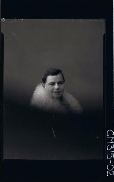 H/S Portrait of woman wearing fur around shoulders, (side view) 'Gates'