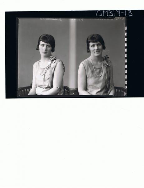 Two 1/2 Portraits of woman seated; 'Oldfield'